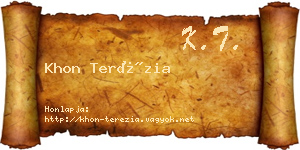 Khon Terézia névjegykártya